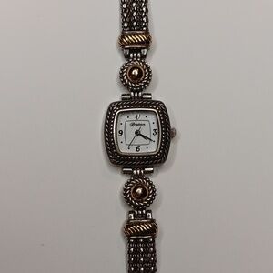 Vintage Brighton square face silver and gold unique detailed watch